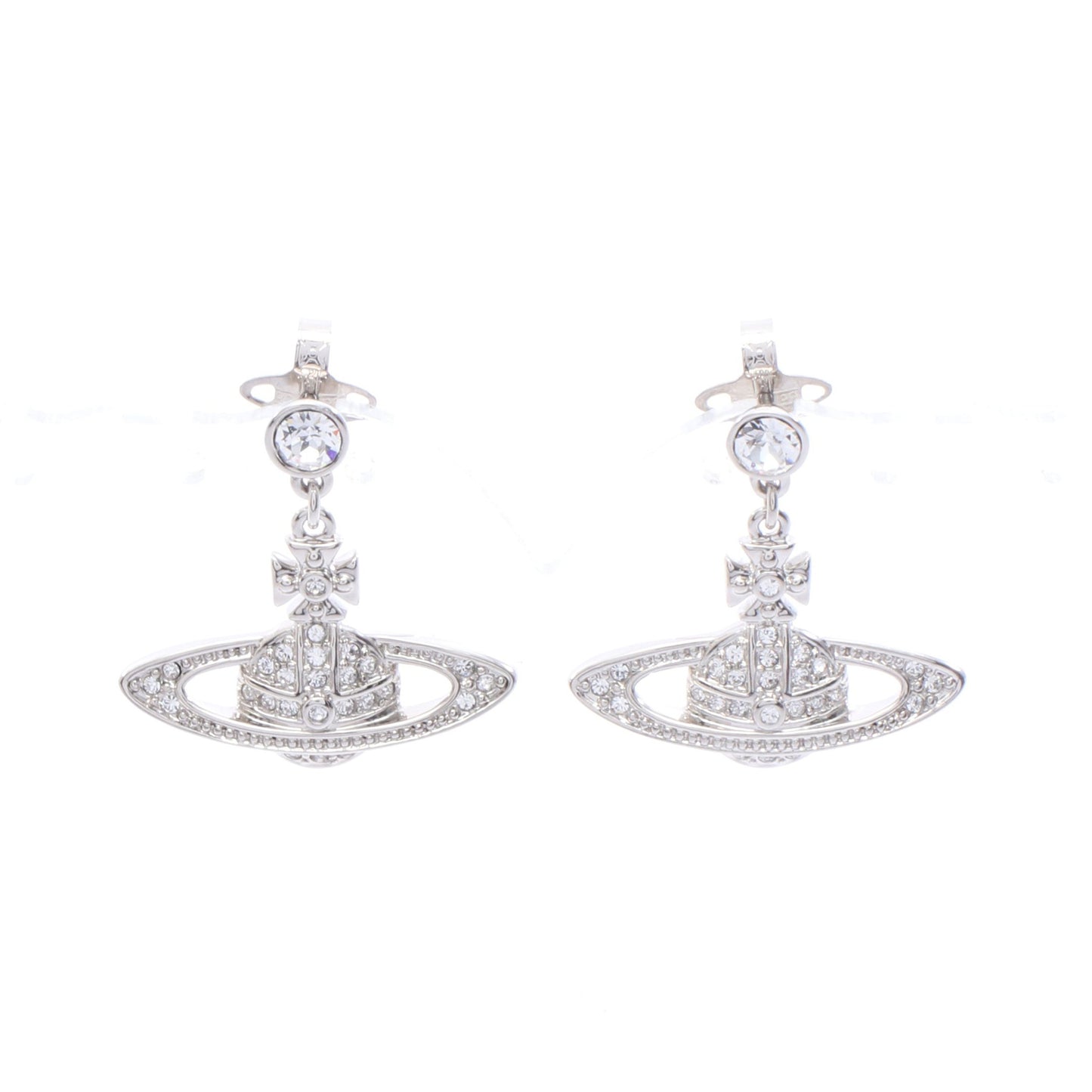 MINI BAS RELIEF DROP ピアス ラインストーン シルバー クリア ヴィヴィアンウエストウッド アクセサリー Vivienne Westwood