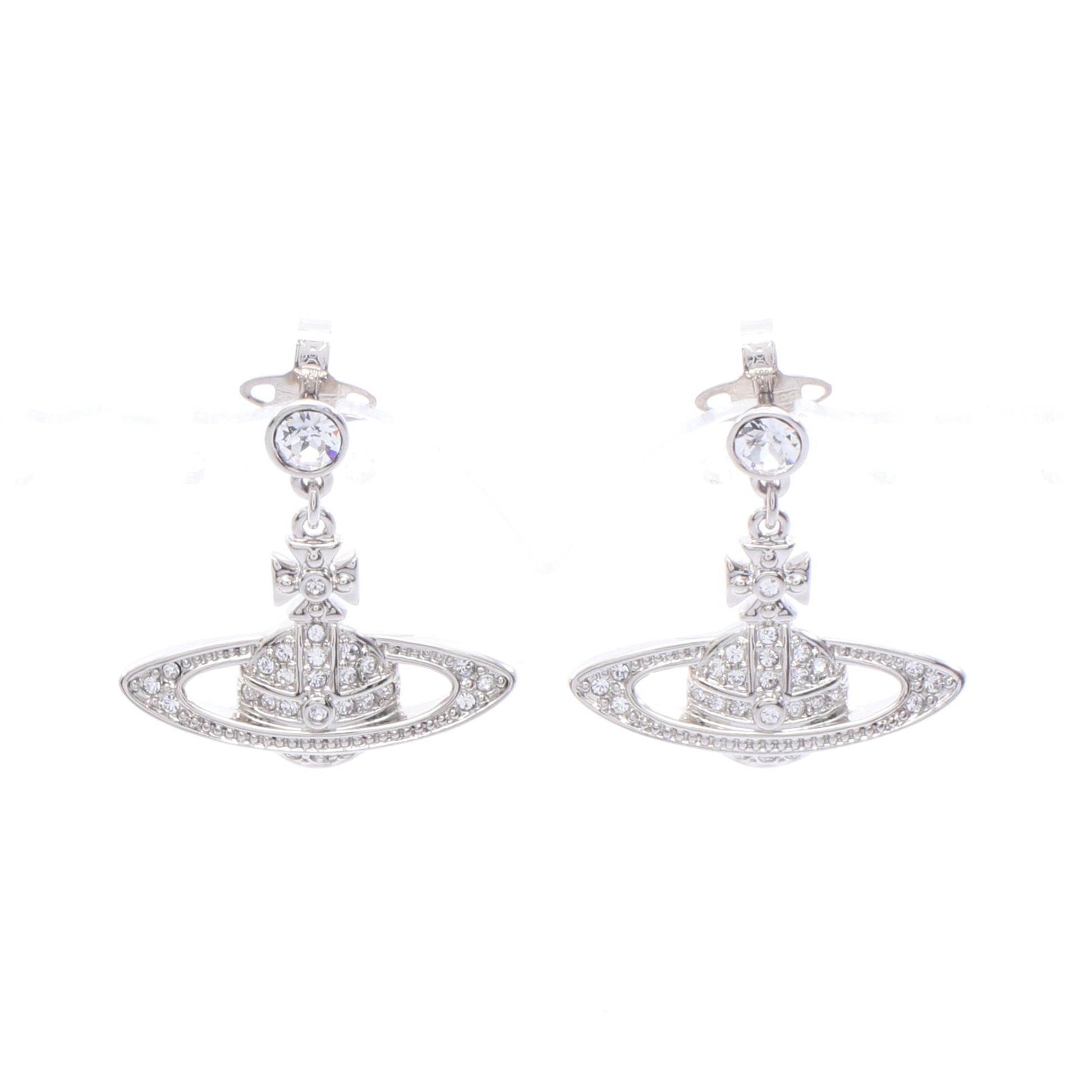 MINI BAS RELIEF DROP ピアス ラインストーン シルバー クリア ヴィヴィアンウエストウッド アクセサリー Vivienne Westwood