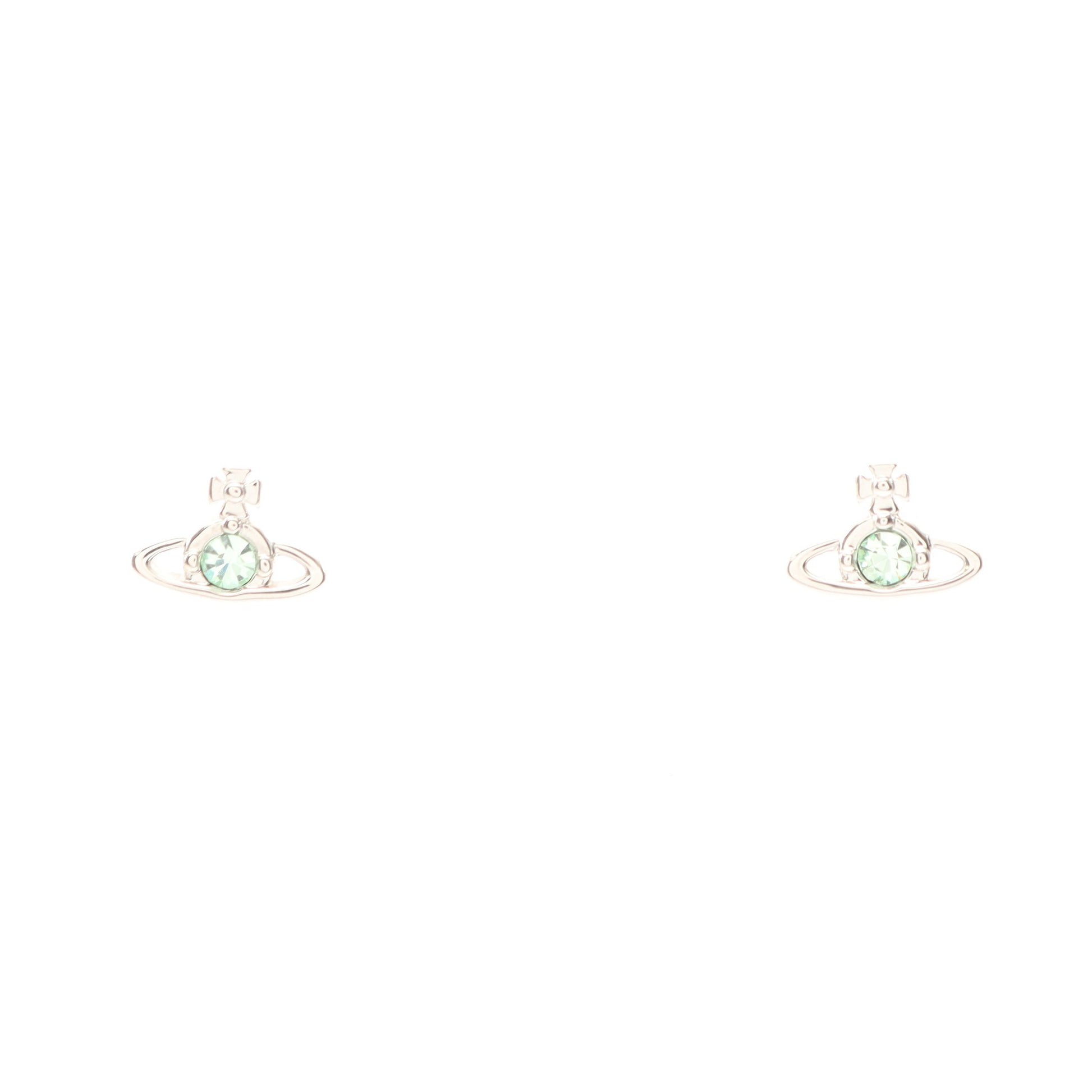 NANO SOLITAIRE オーブ ピアス ラインストーン シルバー ライトグリーン ヴィヴィアンウエストウッド アクセサリー Vivienne Westwood