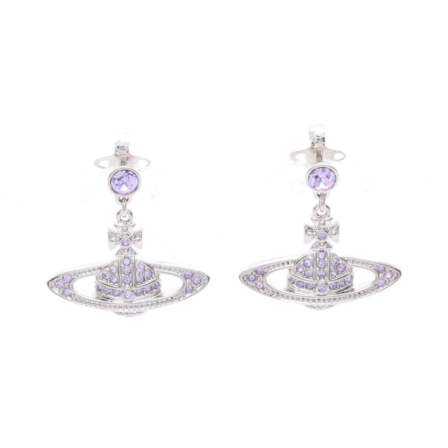 MINI BAS RELIEF DROP ピアス ラインストーン シルバー ライトパープル ヴィヴィアンウエストウッド アクセサリー Vivienne Westwood