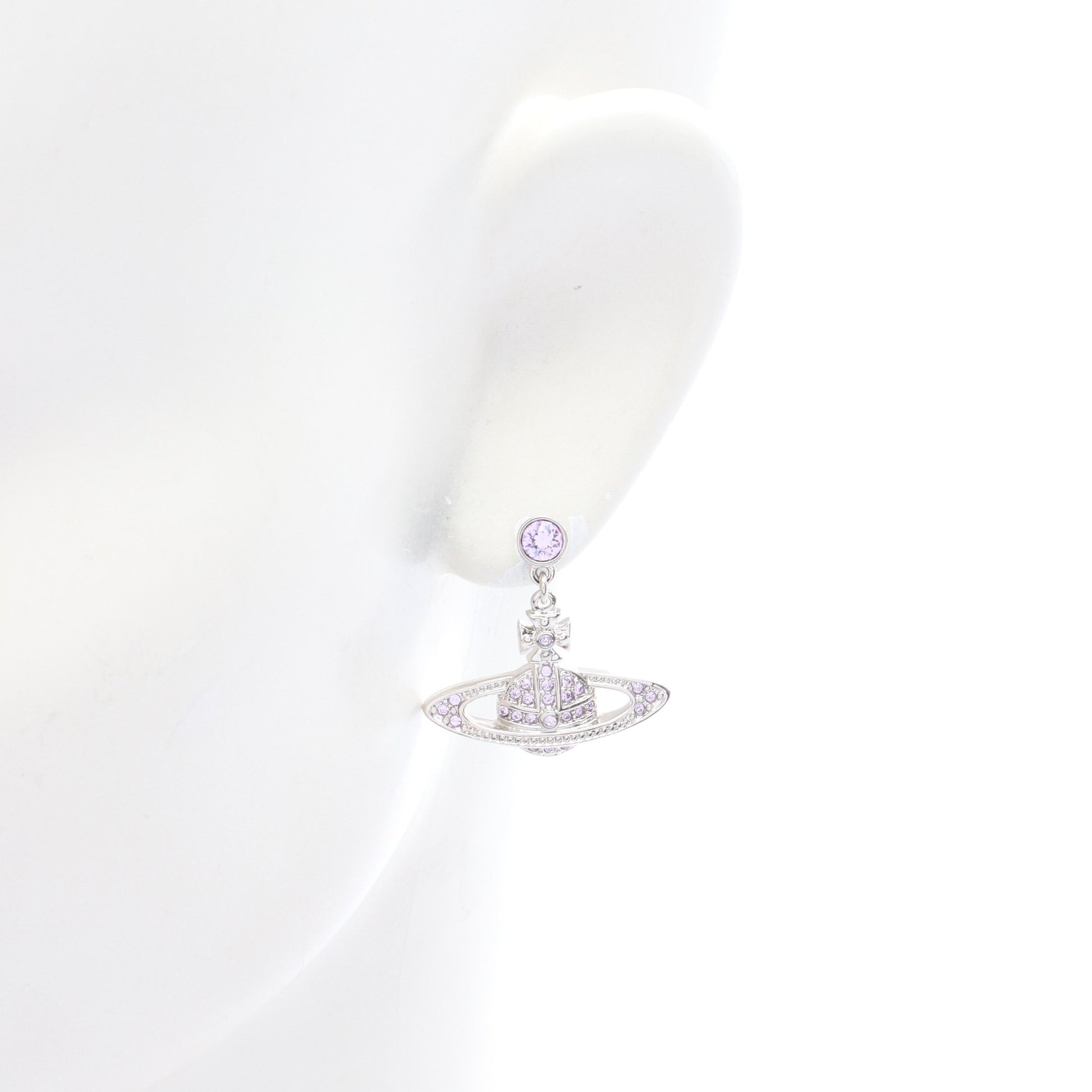 MINI BAS RELIEF DROP ピアス ラインストーン シルバー ライトパープル ヴィヴィアンウエストウッド アクセサリー Vivienne Westwood
