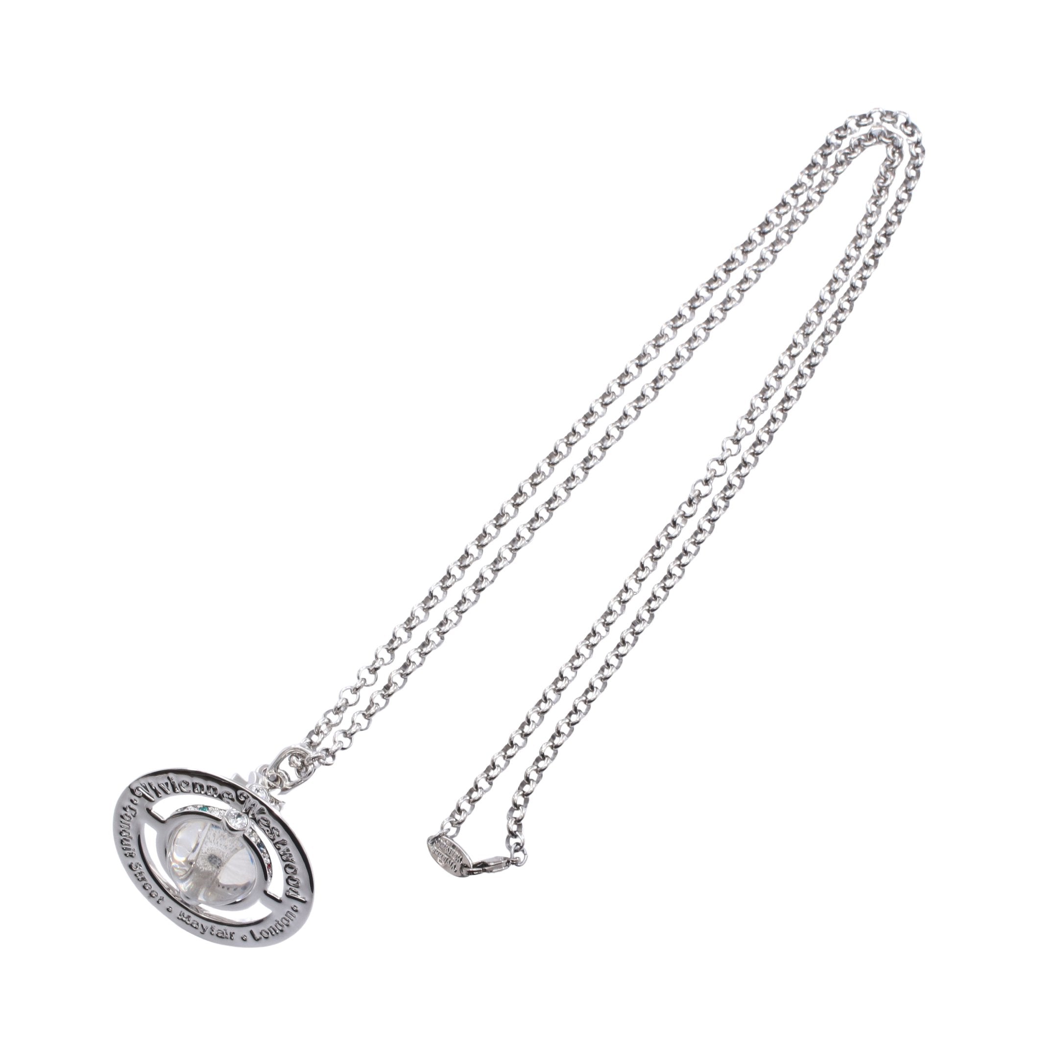 極美品✨vivienne westwood ネックレス ラインストーン　シルバー NEW SMALL ORB ネックレス ラインストーン シルバー マルチカラー