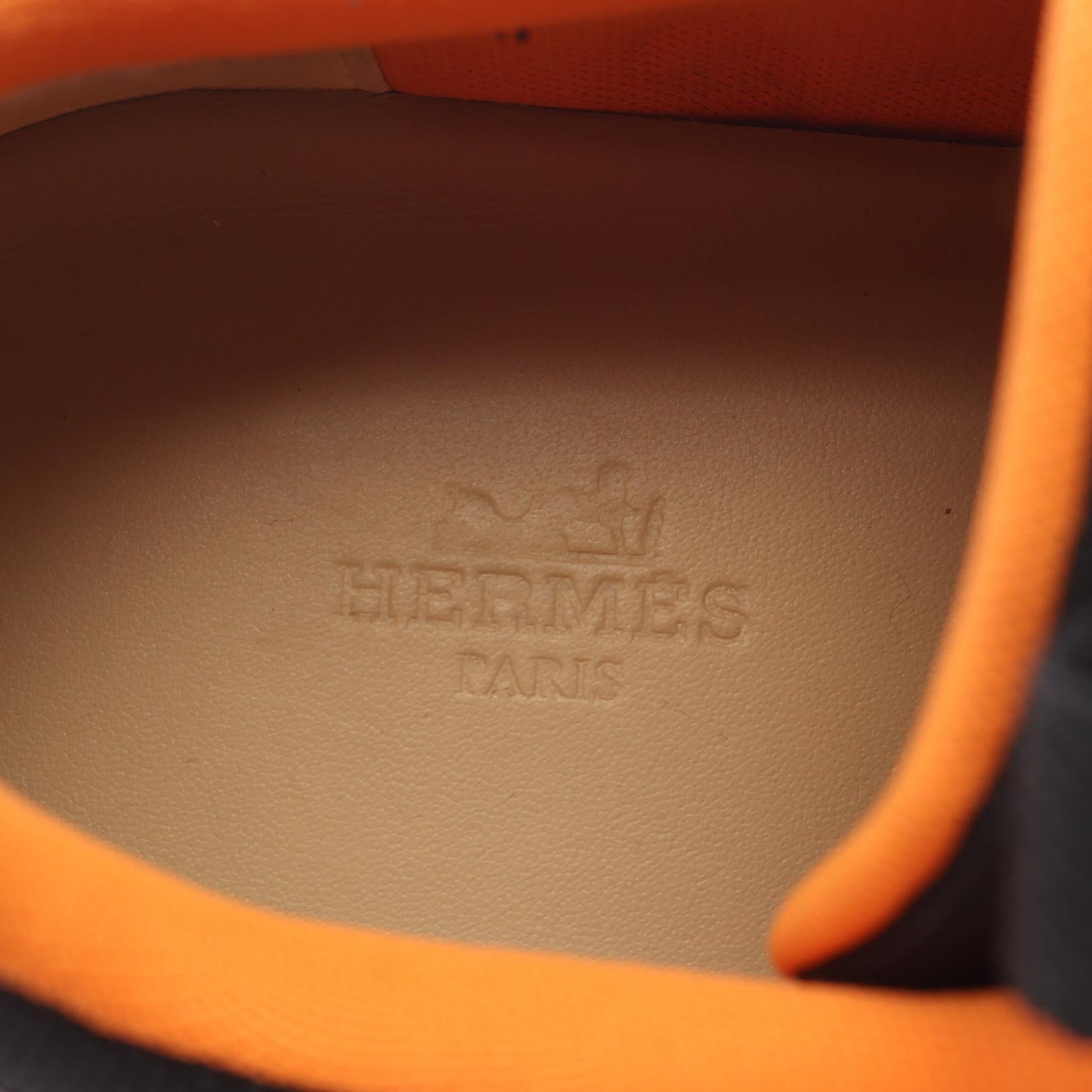 ジミー スニーカー ファブリック スエード ブラック オレンジ エルメス シューズ HERMES