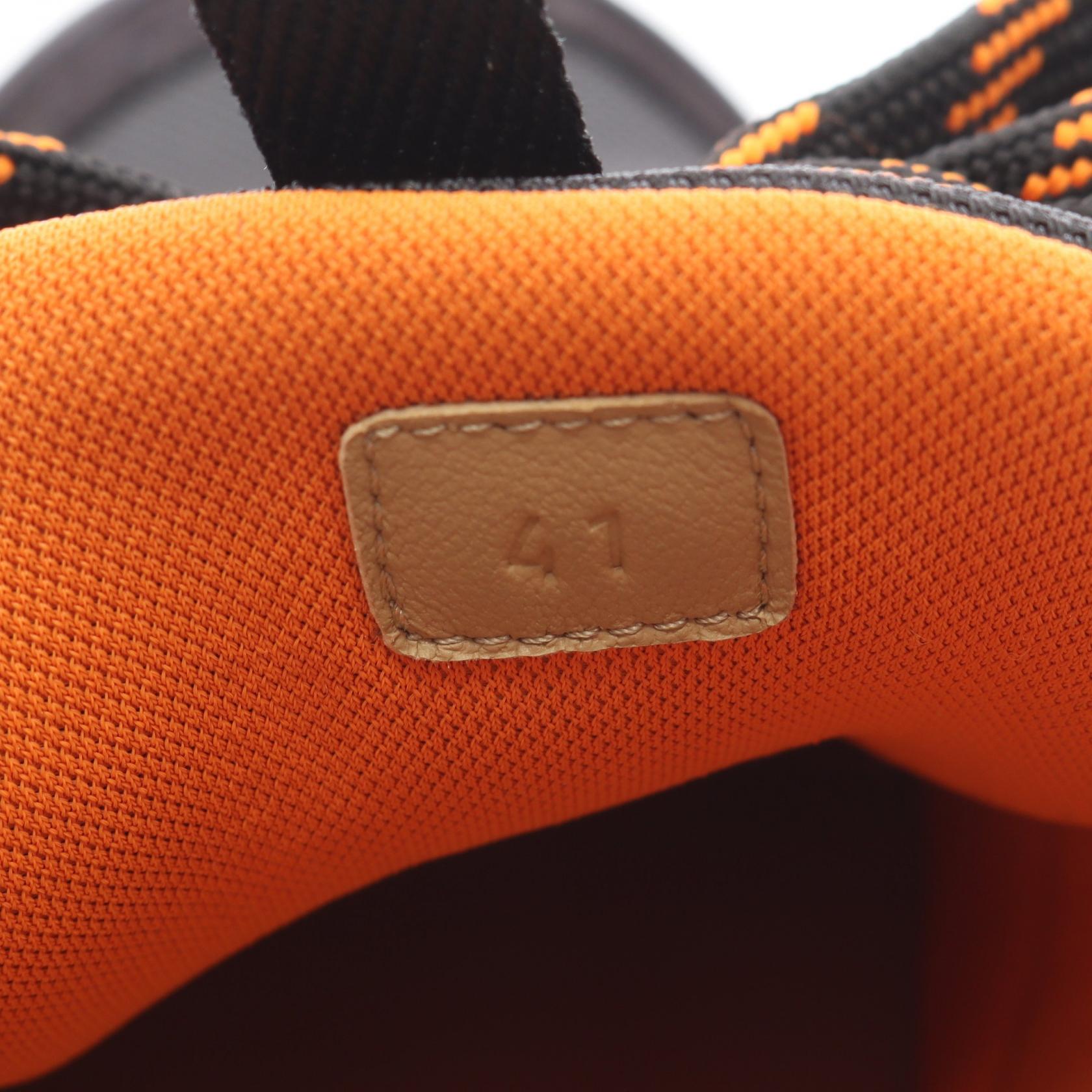 ジミー スニーカー ファブリック スエード ブラック オレンジ エルメス シューズ HERMES