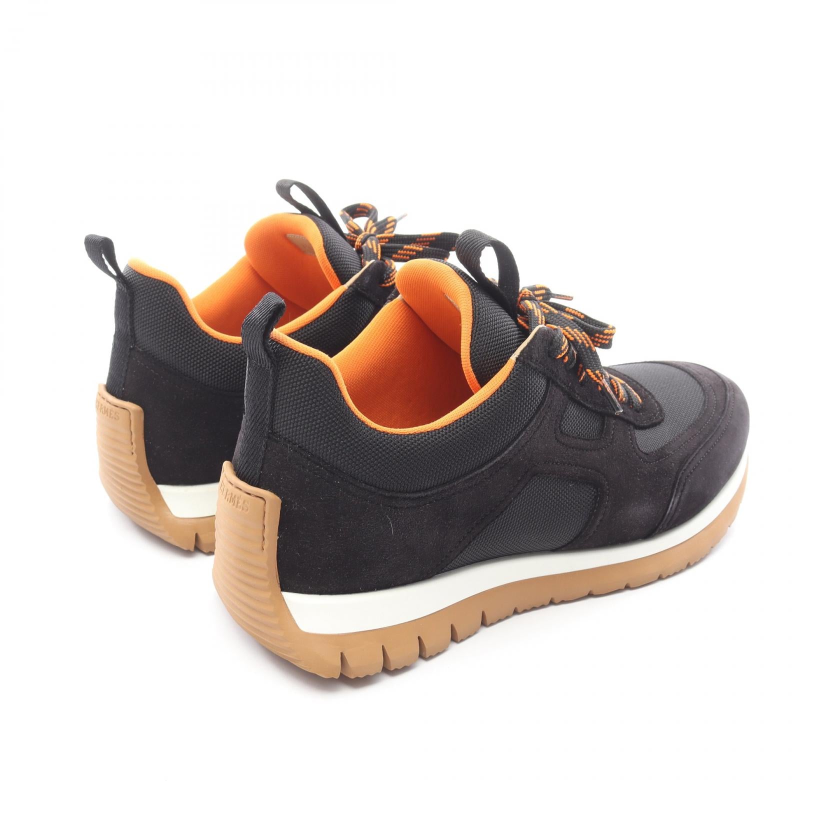 ジミー スニーカー ファブリック スエード ブラック オレンジ エルメス シューズ HERMES