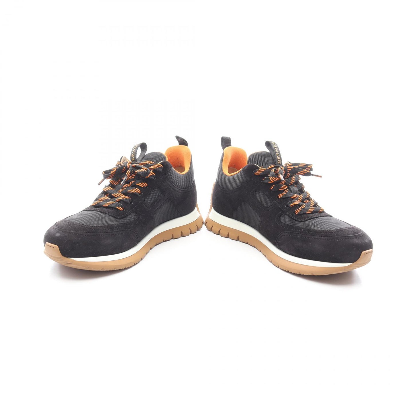 ジミー スニーカー ファブリック スエード ブラック オレンジ エルメス シューズ HERMES