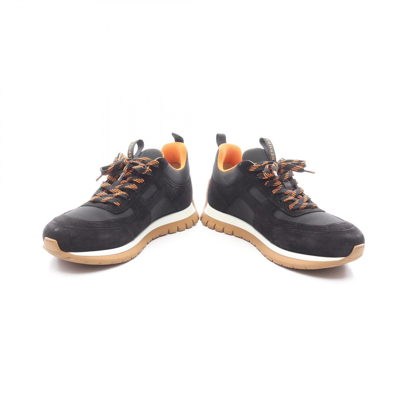 ジミー スニーカー ファブリック スエード ブラック オレンジ エルメス シューズ HERMES