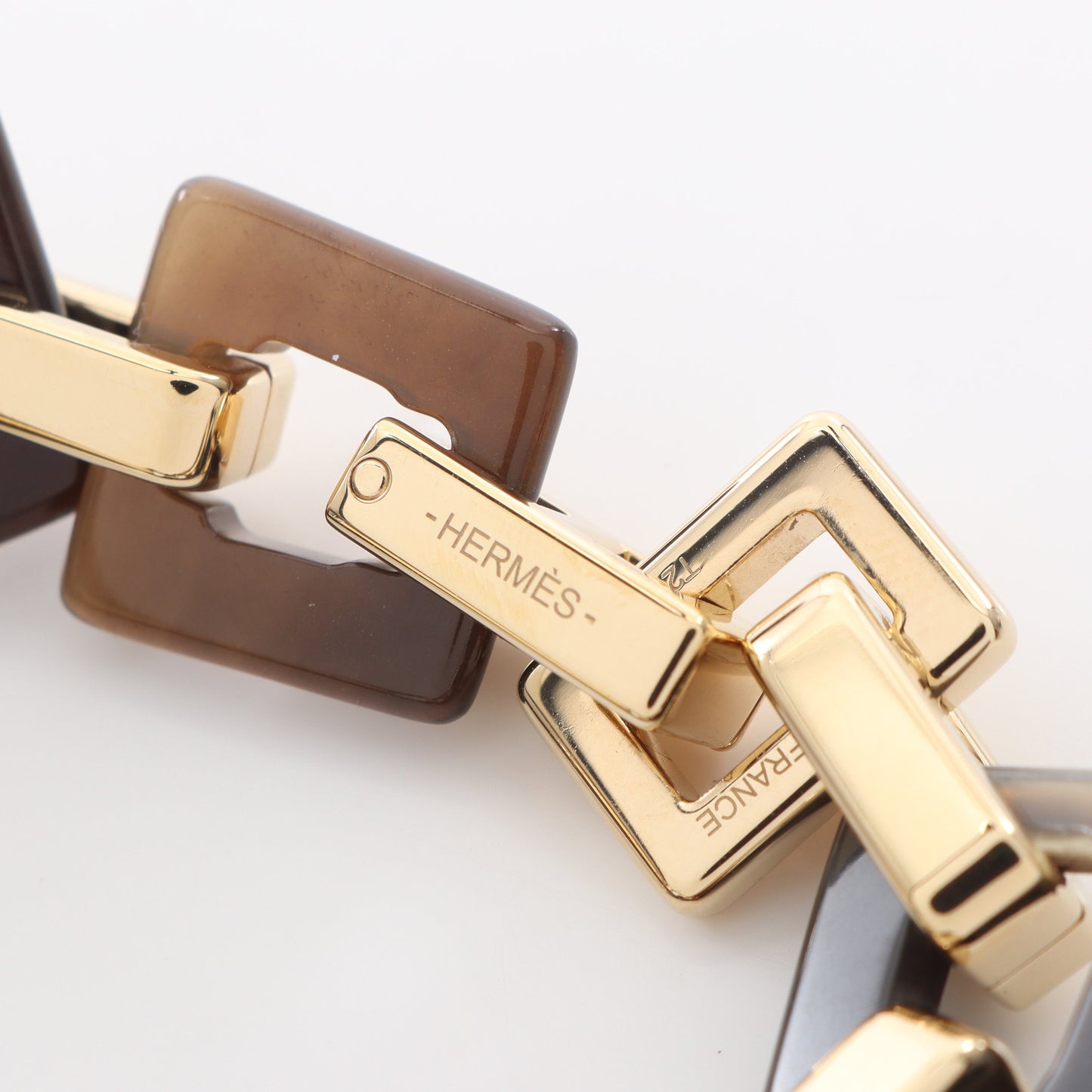 エキュイエール ブレスレット バッファローホーン GP ダークブラウン ゴールド エルメス アクセサリー HERMES