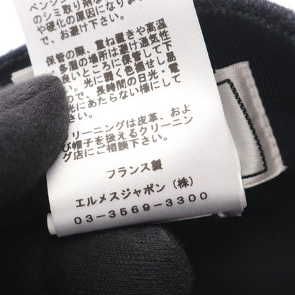 ライリー キャップ ウール レザー ブラック ライトブラウン エルメス 財布・小物 HERMES