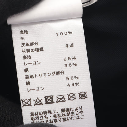 ライリー キャップ ウール レザー ブラック ライトブラウン エルメス 財布・小物 HERMES