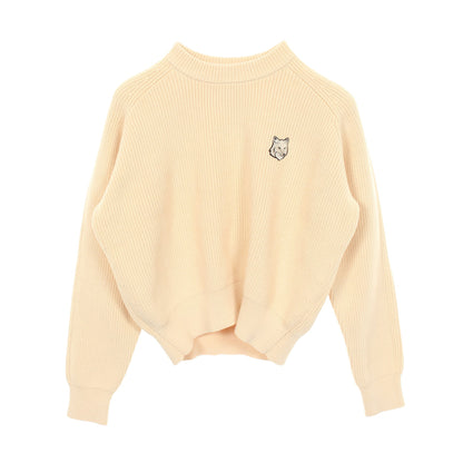 フォックスヘッド ニット コットン アイボリー メゾンキツネ トップス MAISON KITSUNE