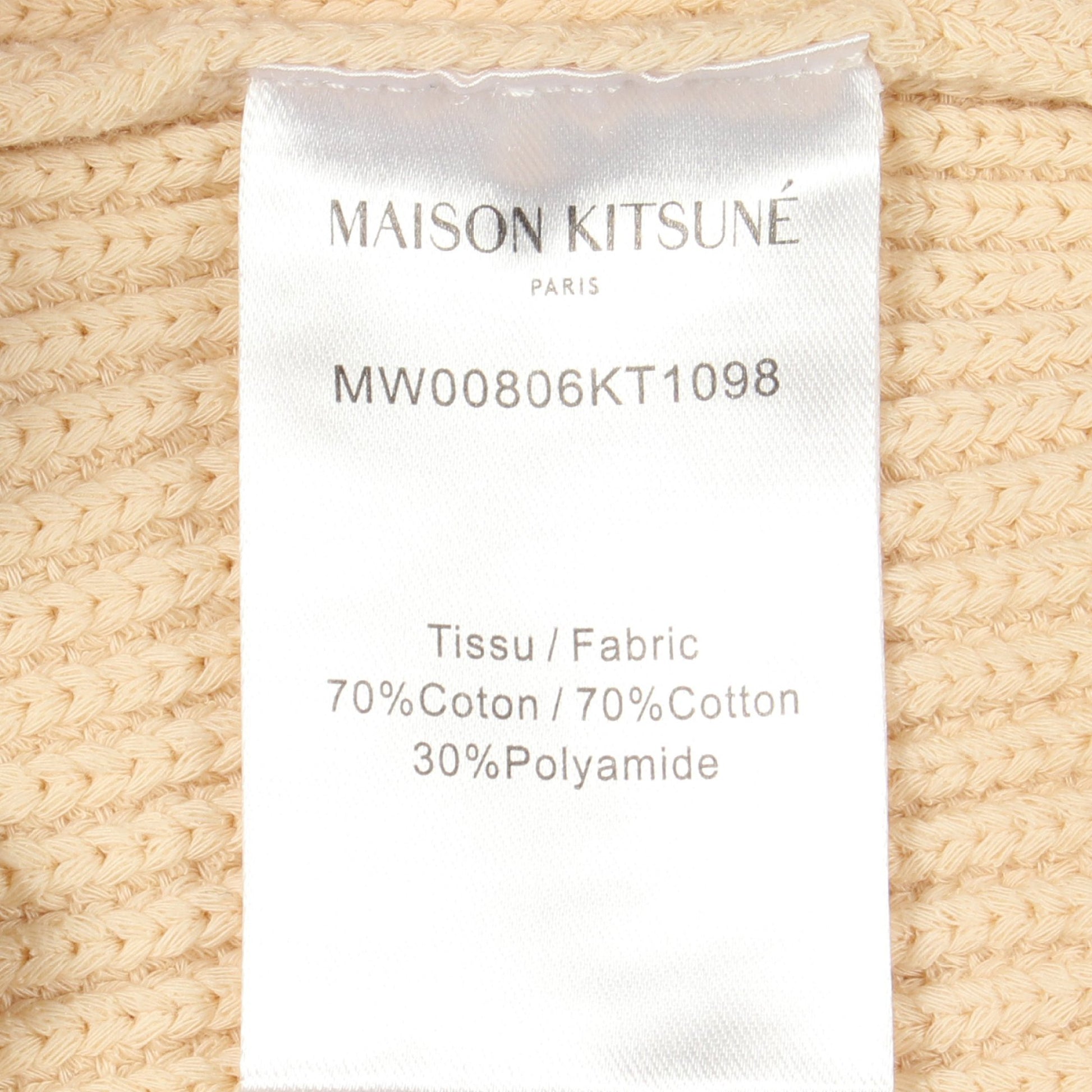 フォックスヘッド ニット コットン アイボリー メゾンキツネ トップス MAISON KITSUNE
