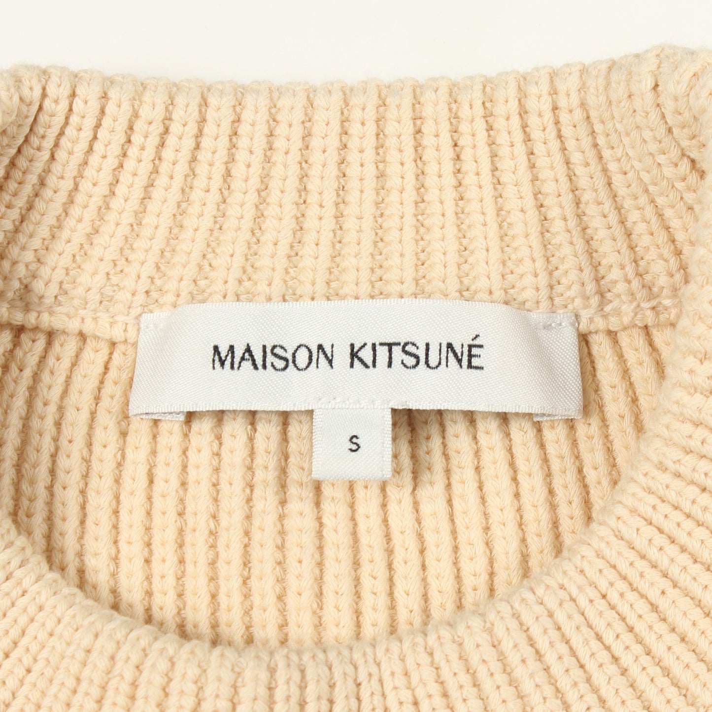 フォックスヘッド ニット コットン アイボリー メゾンキツネ トップス MAISON KITSUNE