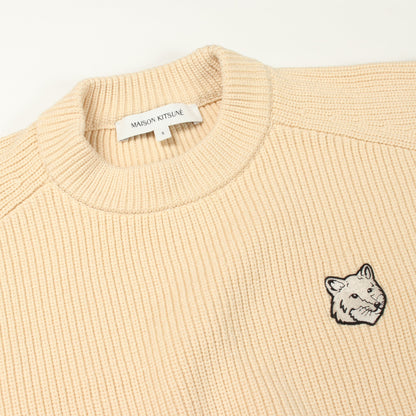 フォックスヘッド ニット コットン アイボリー メゾンキツネ トップス MAISON KITSUNE