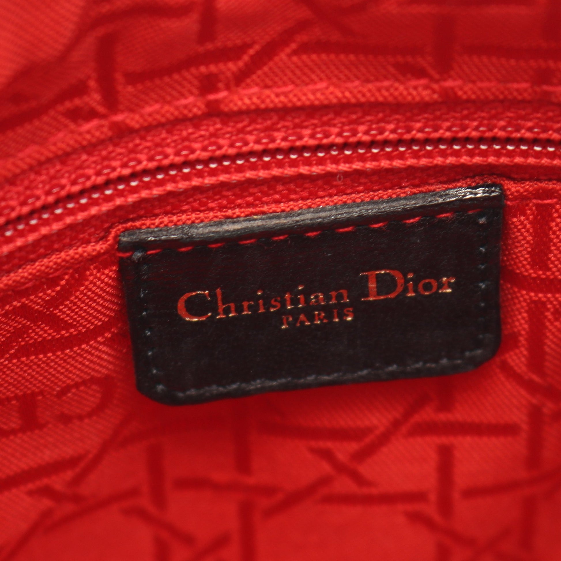 LADY DIOR レディディオール カナージュ 2WAY ハンドバッグ レザー ブラック クリスチャンディオール バッグ Christian Dior