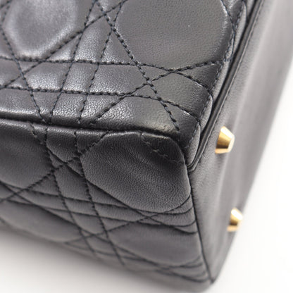 LADY DIOR レディディオール カナージュ 2WAY ハンドバッグ レザー ブラック クリスチャンディオール バッグ Christian Dior