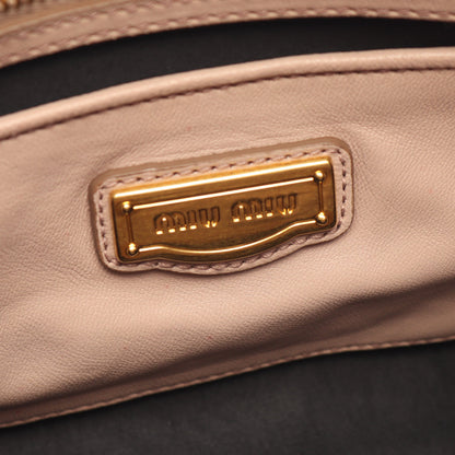 マテラッセ 2WAY ハンドバッグ レザー ピンクベージュ ミュウミュウ バッグ miu miu
