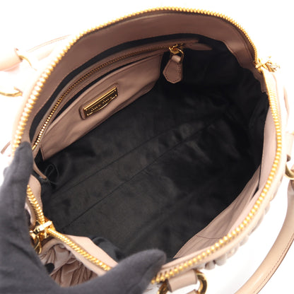マテラッセ 2WAY ハンドバッグ レザー ピンクベージュ ミュウミュウ バッグ miu miu