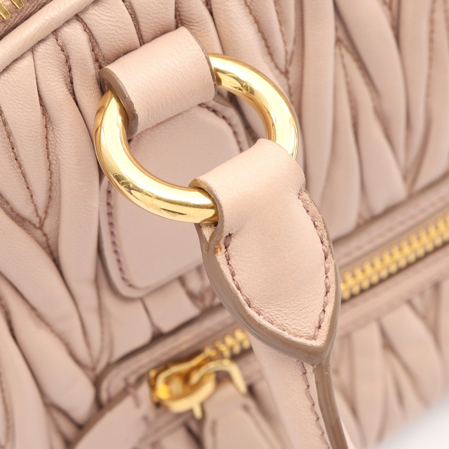 マテラッセ 2WAY ハンドバッグ レザー ピンクベージュ ミュウミュウ バッグ miu miu
