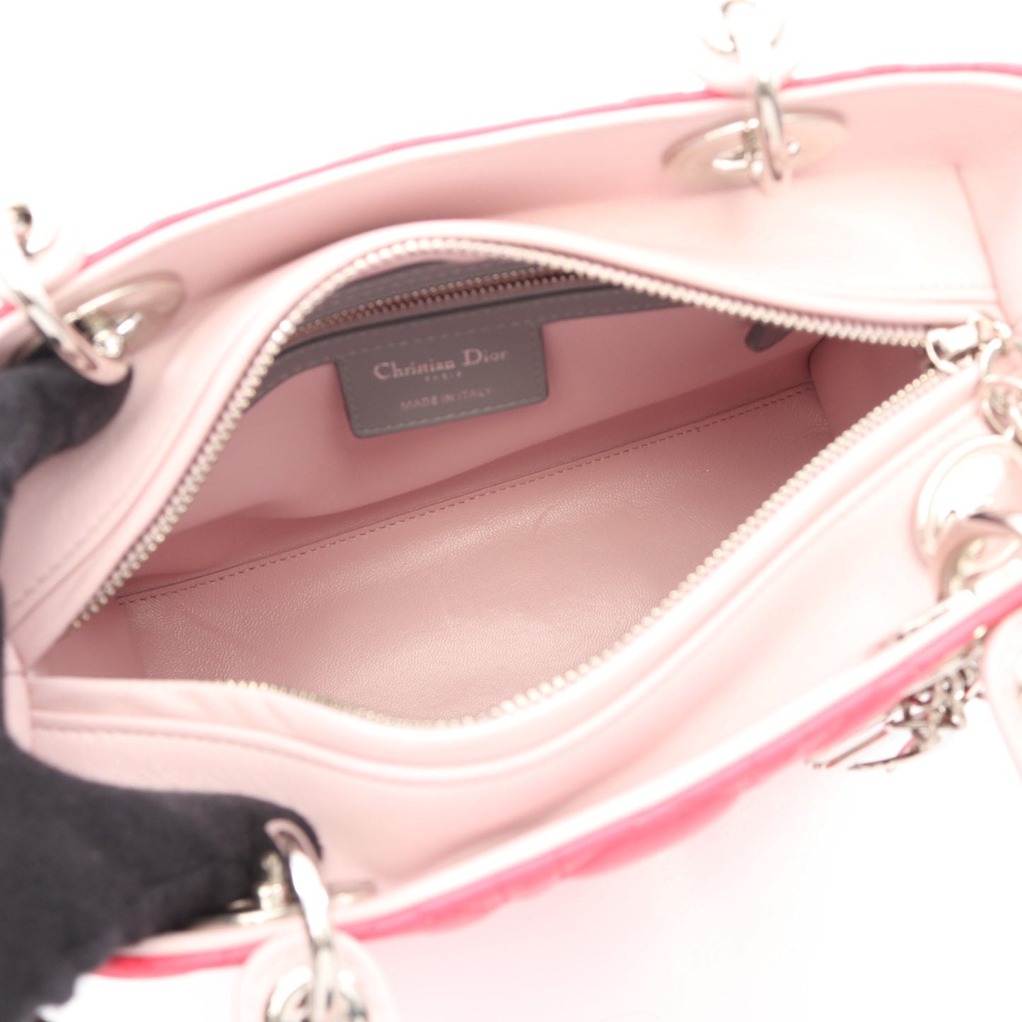 LADY DIOR レディディオール カナージュ 2WAY ハンドバッグ レザー ピンクパープル グレー ライトピンク クリスチャンディオール バッグ Christian Dior