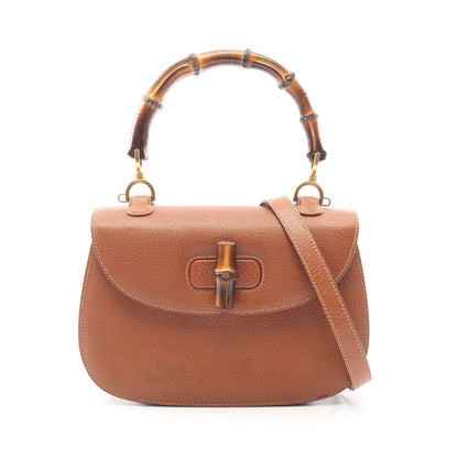 バンブー 2WAY ハンドバッグ レザー ブラウン グッチ バッグ GUCCI