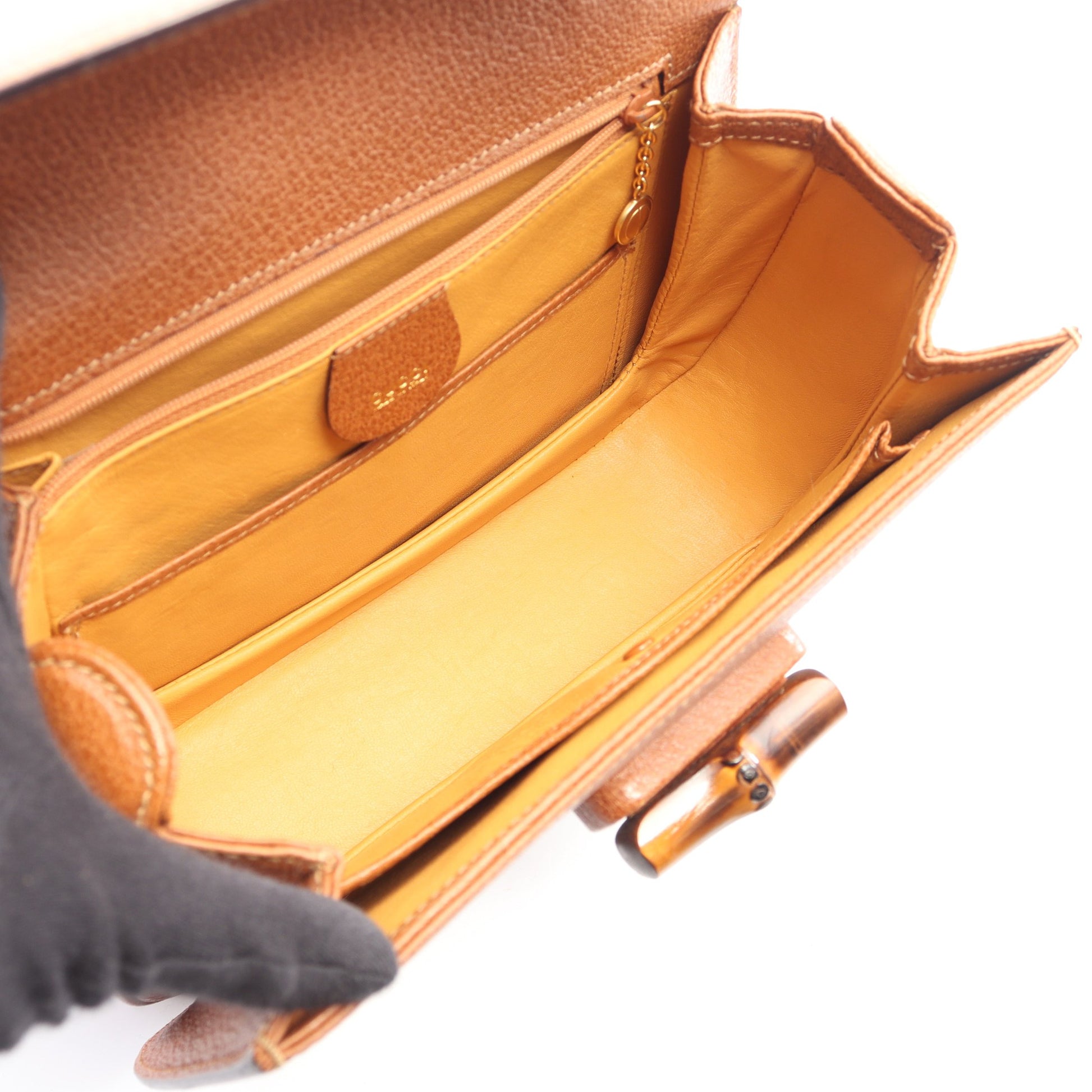 バンブー 2WAY ハンドバッグ レザー ブラウン グッチ バッグ GUCCI