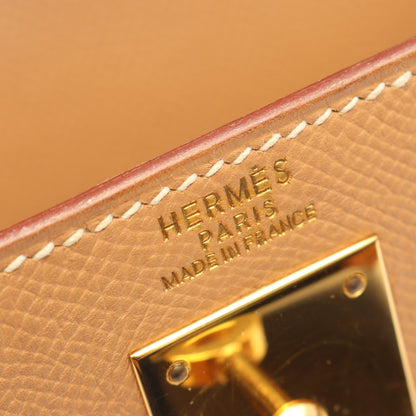 ケリー32 ナチュラル 外縫い 2WAY ハンドバッグ クシュベル ベージュ ゴールド金具 □B刻印 エルメス バッグ HERMES