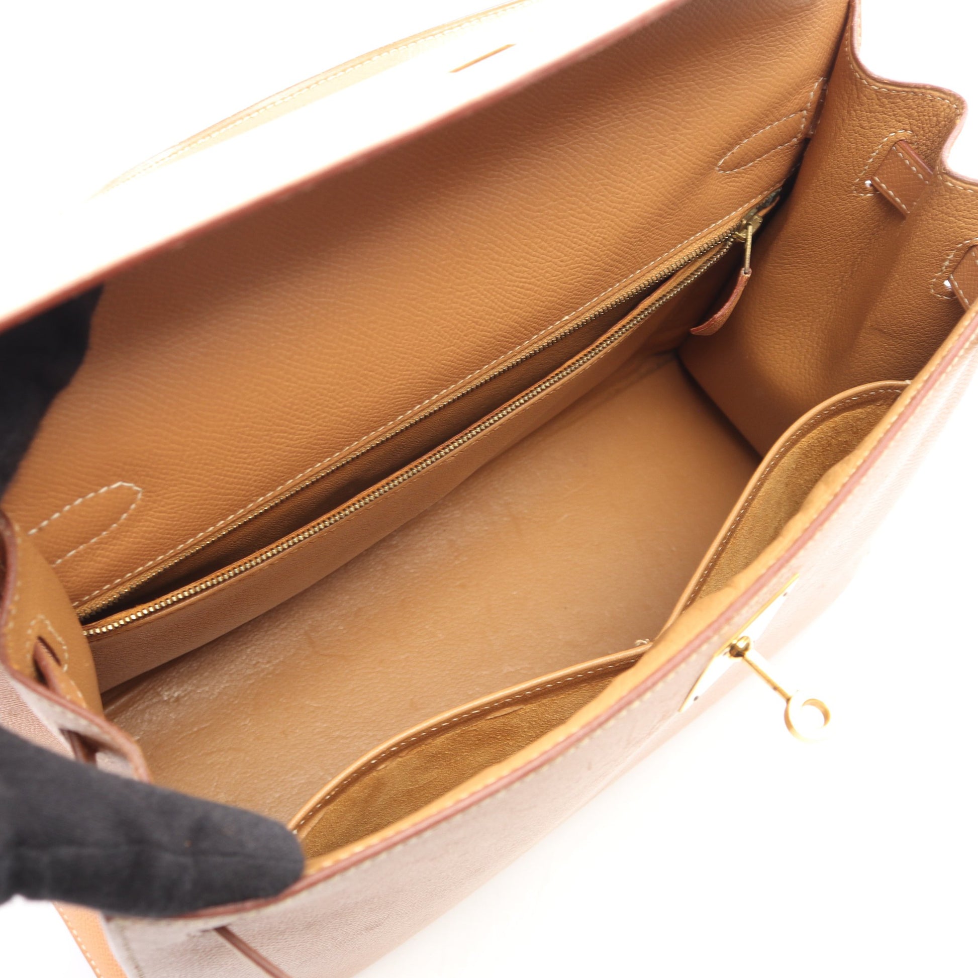 ケリー32 ナチュラル 外縫い 2WAY ハンドバッグ クシュベル ベージュ ゴールド金具 □B刻印 エルメス バッグ HERMES