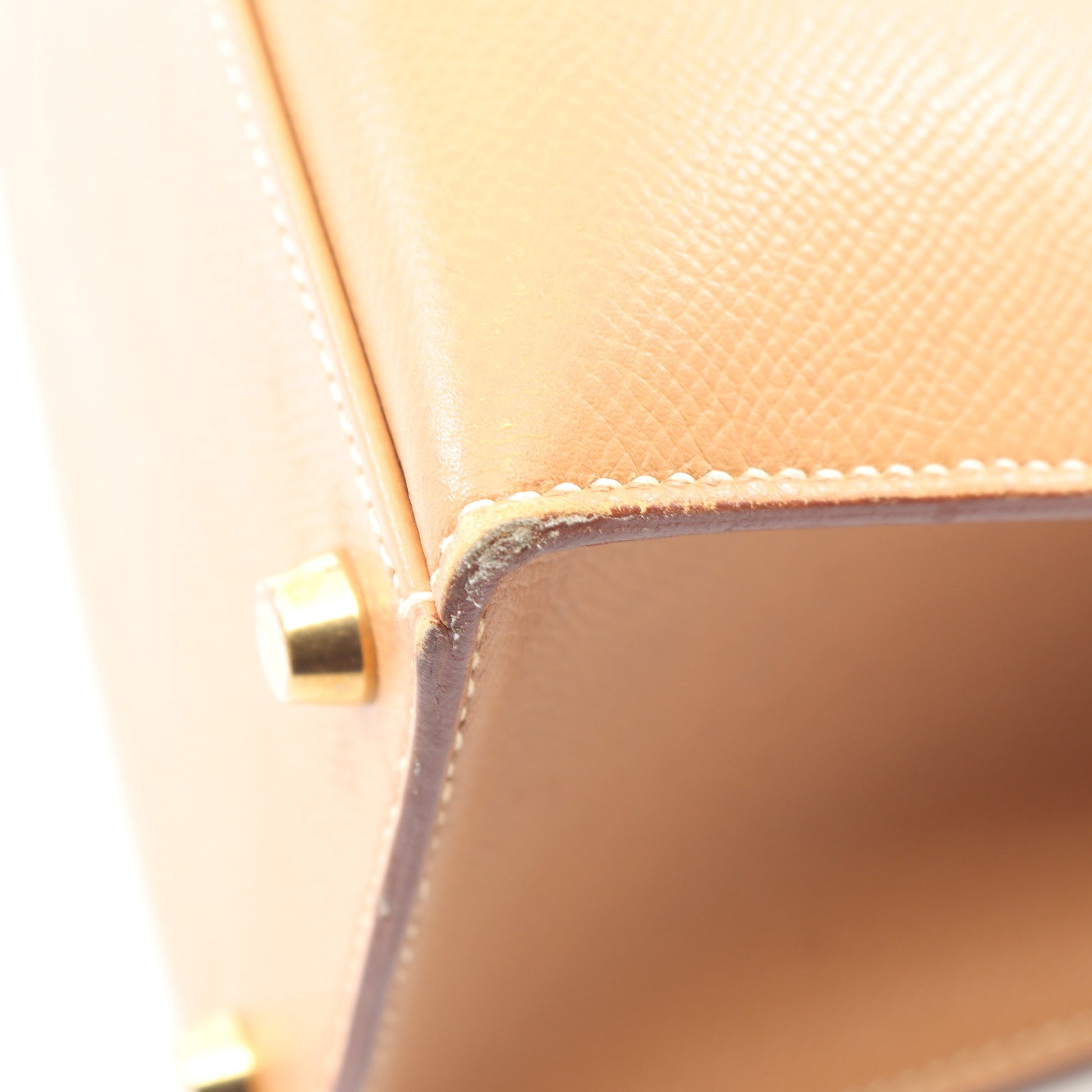 ケリー32 ナチュラル 外縫い 2WAY ハンドバッグ クシュベル ベージュ ゴールド金具 □B刻印 エルメス バッグ HERMES