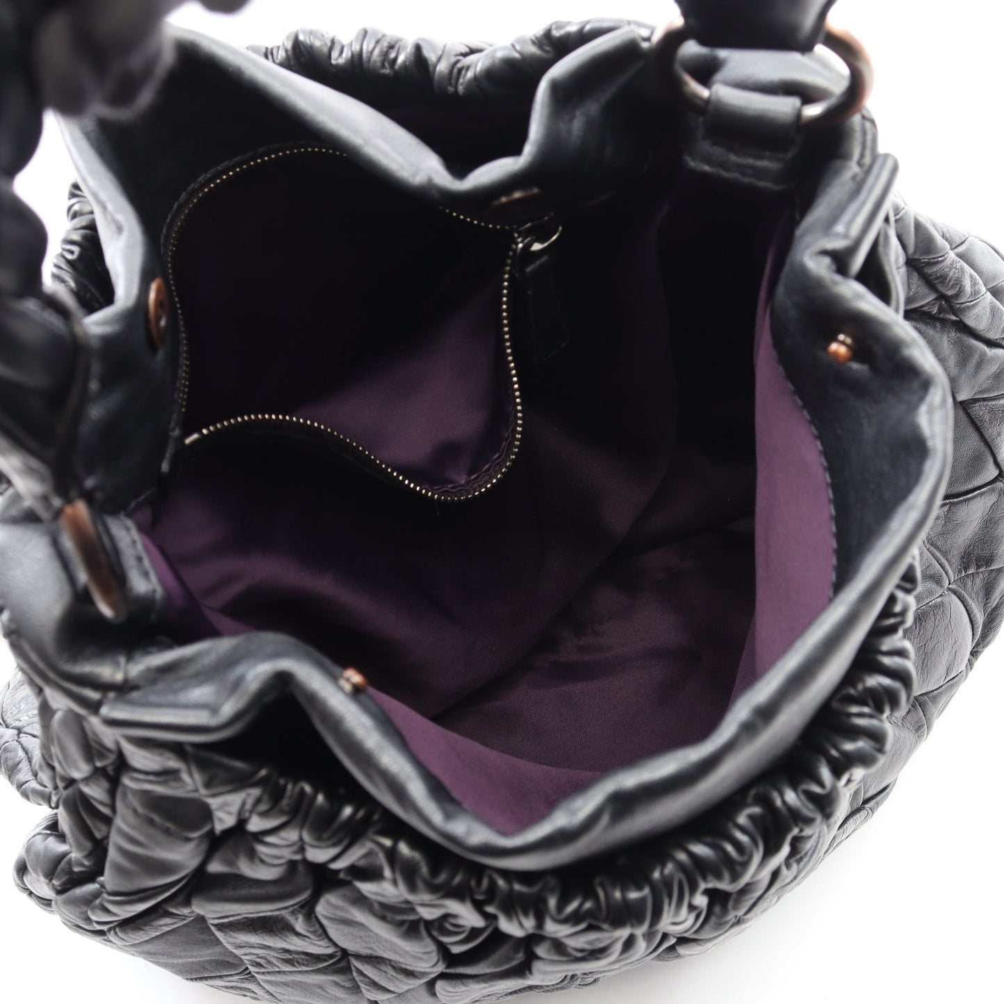 VIT.PATCH 2WAY ハンドバッグ レザー ダークグレー ミュウミュウ バッグ miu miu