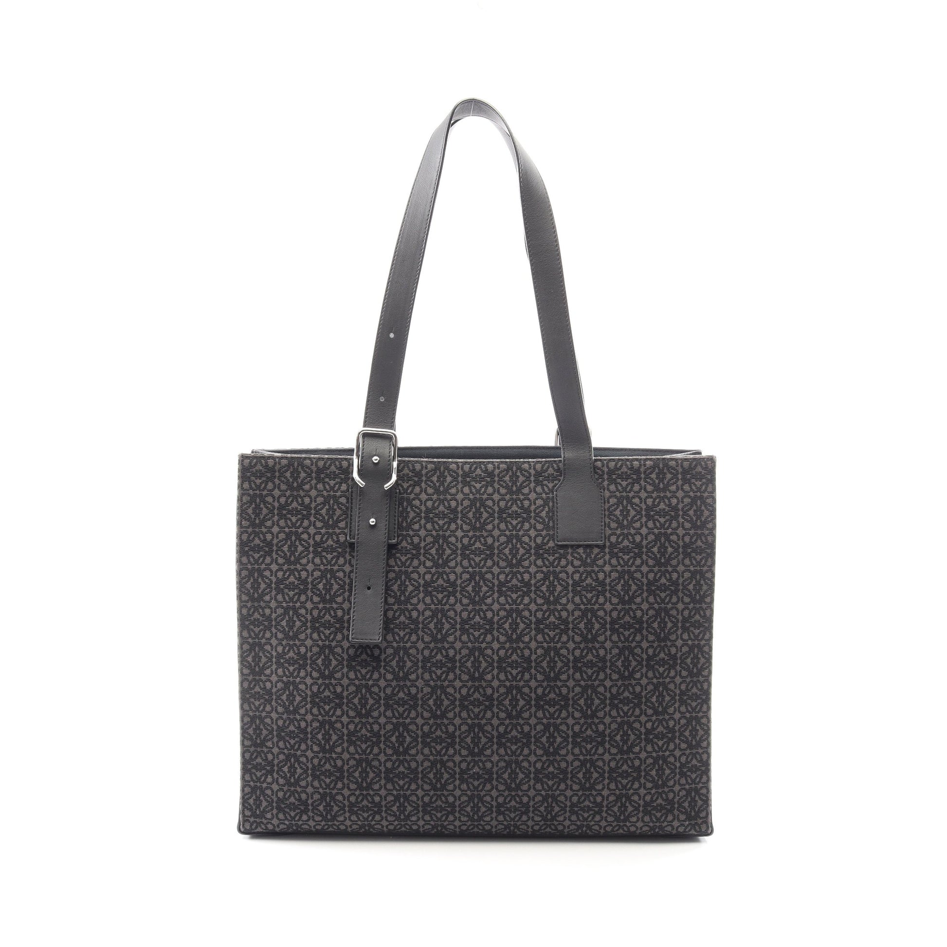 バックルホリゾンタル アナグラム ショルダーバッグ トートバッグ キャンバス レザー ブラック ロエベ バッグ LOEWE