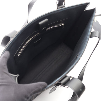 バックルホリゾンタル アナグラム ショルダーバッグ トートバッグ キャンバス レザー ブラック ロエベ バッグ LOEWE
