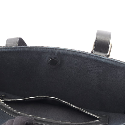 バックルホリゾンタル アナグラム ショルダーバッグ トートバッグ キャンバス レザー ブラック ロエベ バッグ LOEWE