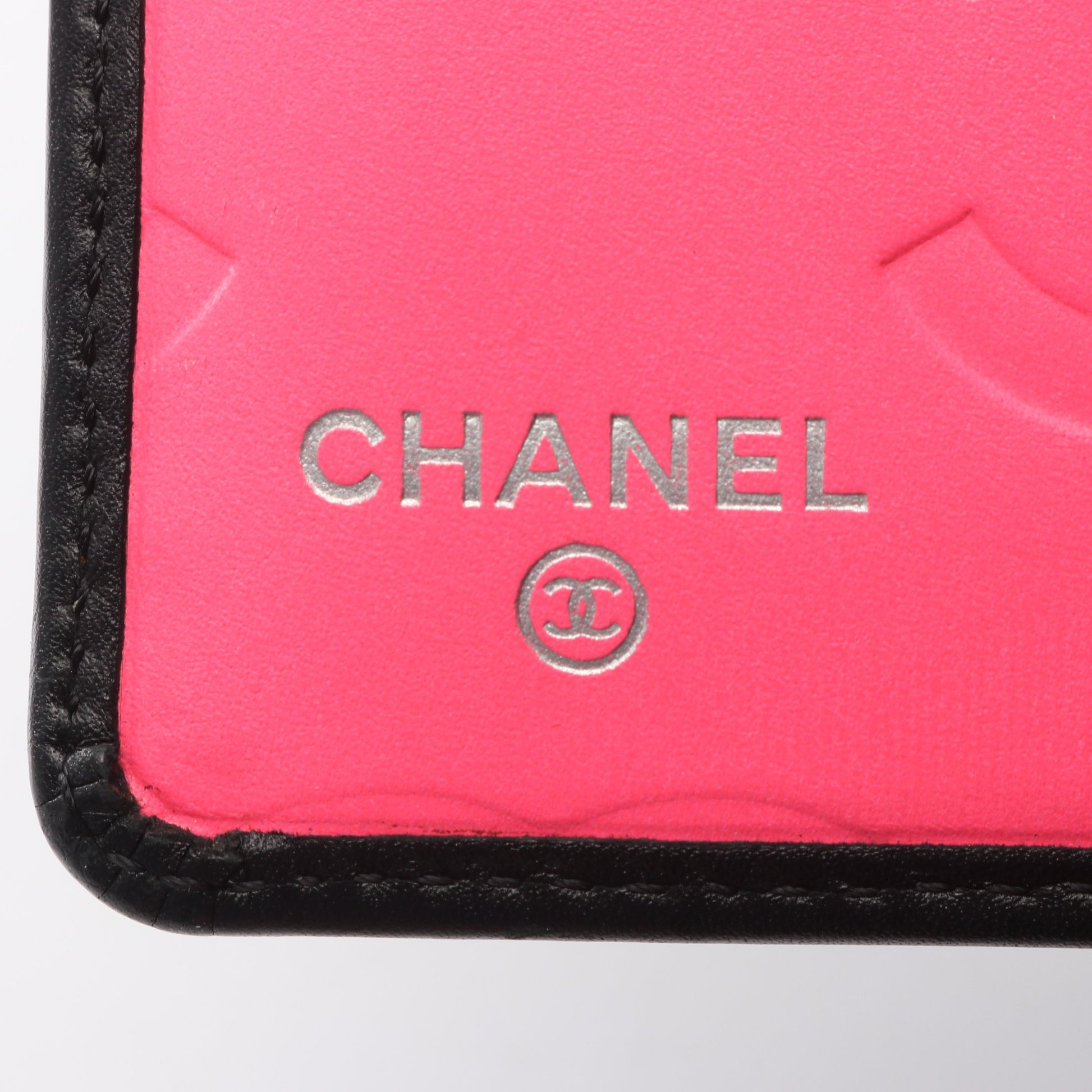 カンボンライン 二つ折り財布 レザー エナメルレザー ブラック シルバー金具 シャネル 財布・小物 CHANEL