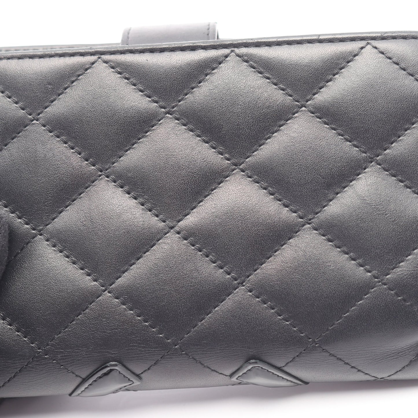 カンボンライン 二つ折り財布 レザー エナメルレザー ブラック シルバー金具 シャネル 財布・小物 CHANEL