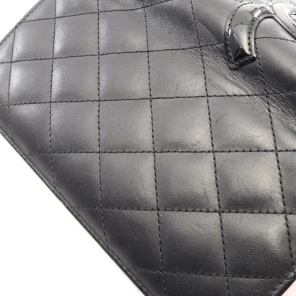 カンボンライン 二つ折り長財布 レザー エナメルレザー ブラック シルバー金具 シャネル 財布・小物 CHANEL