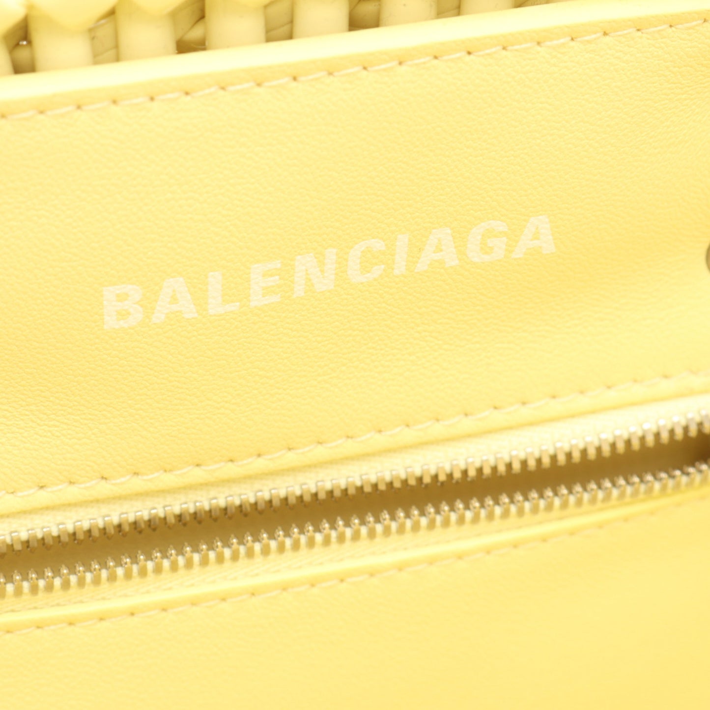 BISTRO XS ビストロ バスケットバッグ 2WAY ハンドバッグ トートバッグ エナメル ライトイエロー バレンシアガ バッグ BALENCIAGA