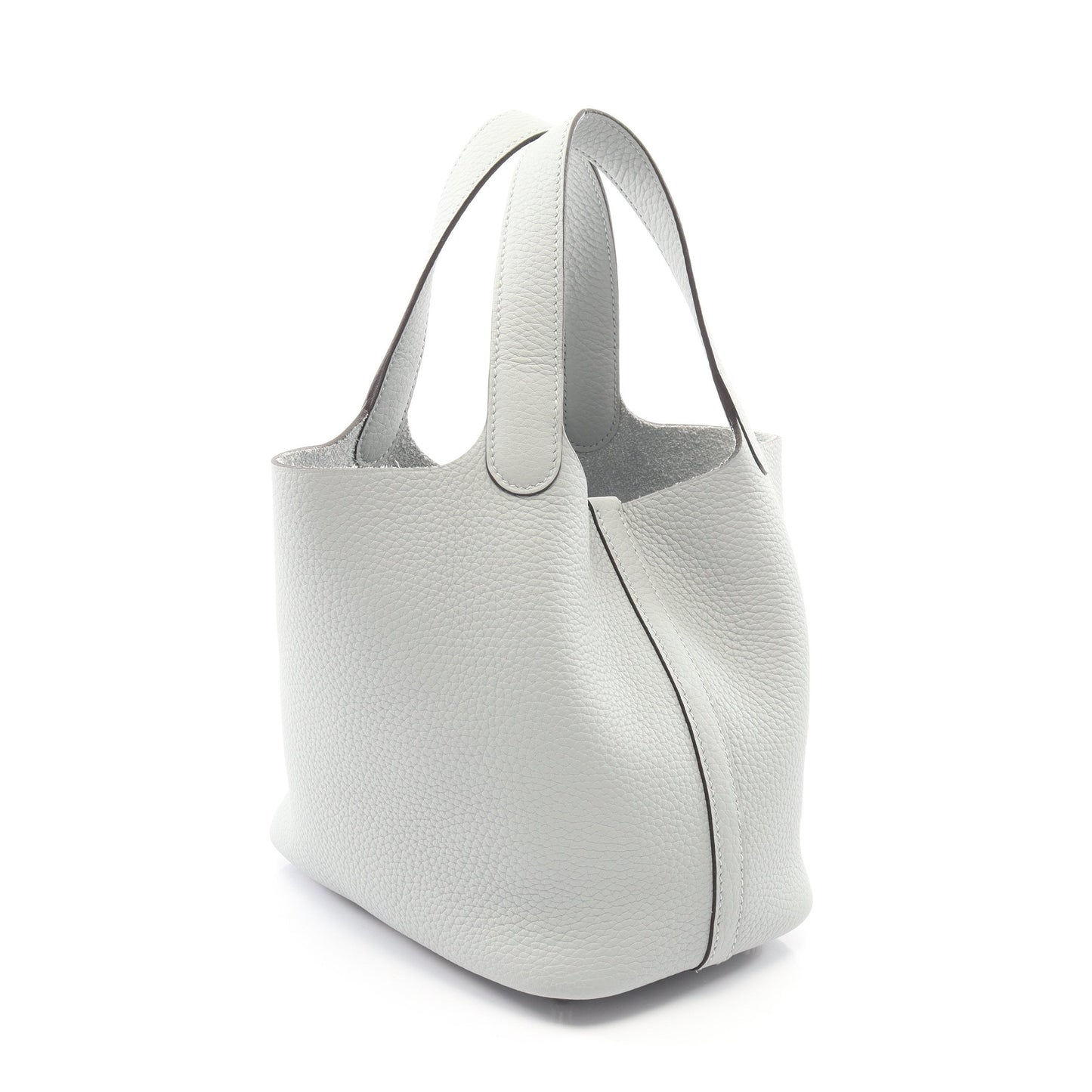 ピコタンロックPM ブルーグラシエ ハンドバッグ トリヨンクレマンス ブルーグレー シルバー金具 K刻印 エルメス バッグ HERMES