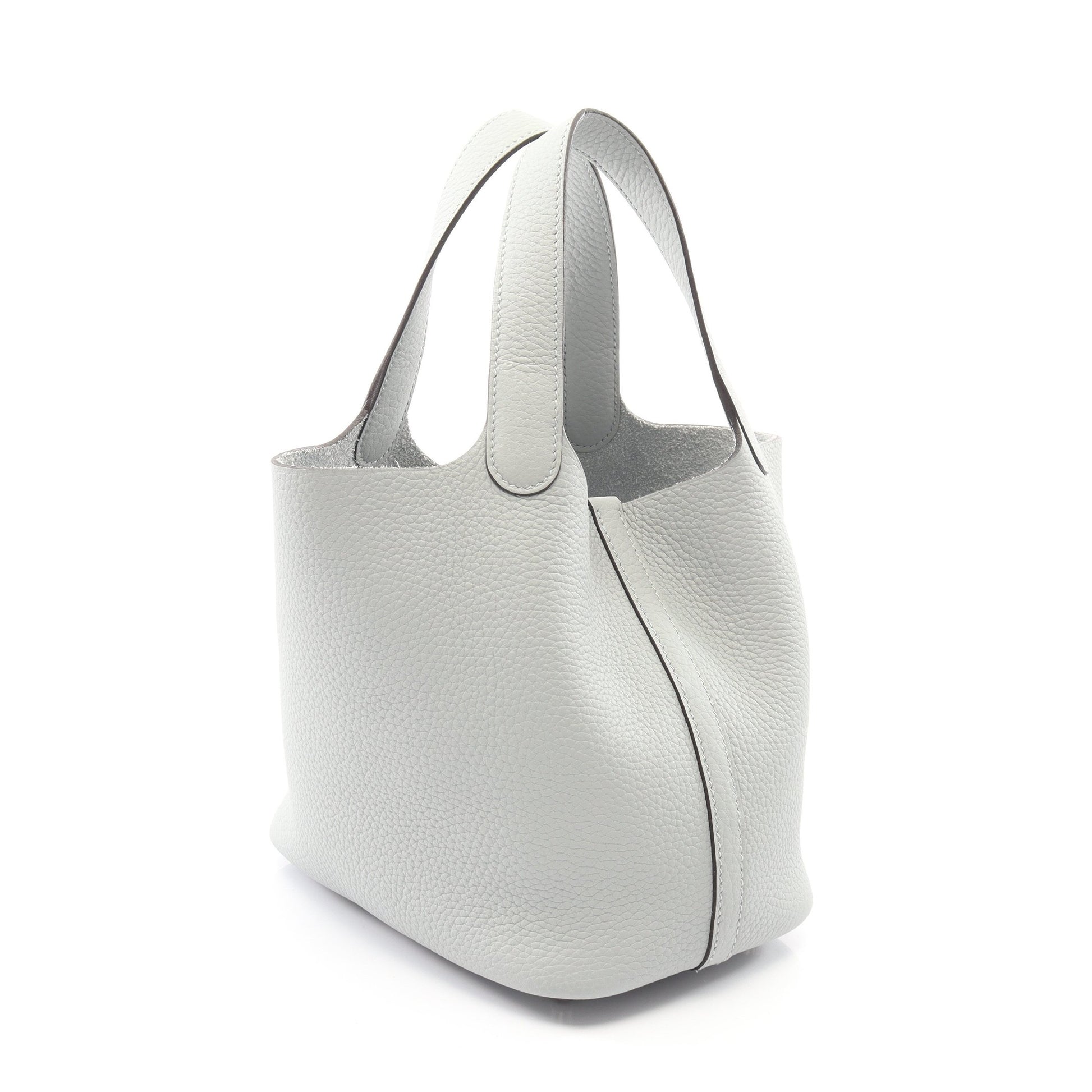 ピコタンロックPM ブルーグラシエ ハンドバッグ トリヨンクレマンス ブルーグレー シルバー金具 K刻印 エルメス バッグ HERMES