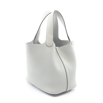 ピコタンロックPM ブルーグラシエ ハンドバッグ トリヨンクレマンス ブルーグレー シルバー金具 K刻印 エルメス バッグ HERMES