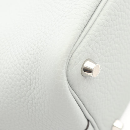 ピコタンロックPM ブルーグラシエ ハンドバッグ トリヨンクレマンス ブルーグレー シルバー金具 K刻印 エルメス バッグ HERMES