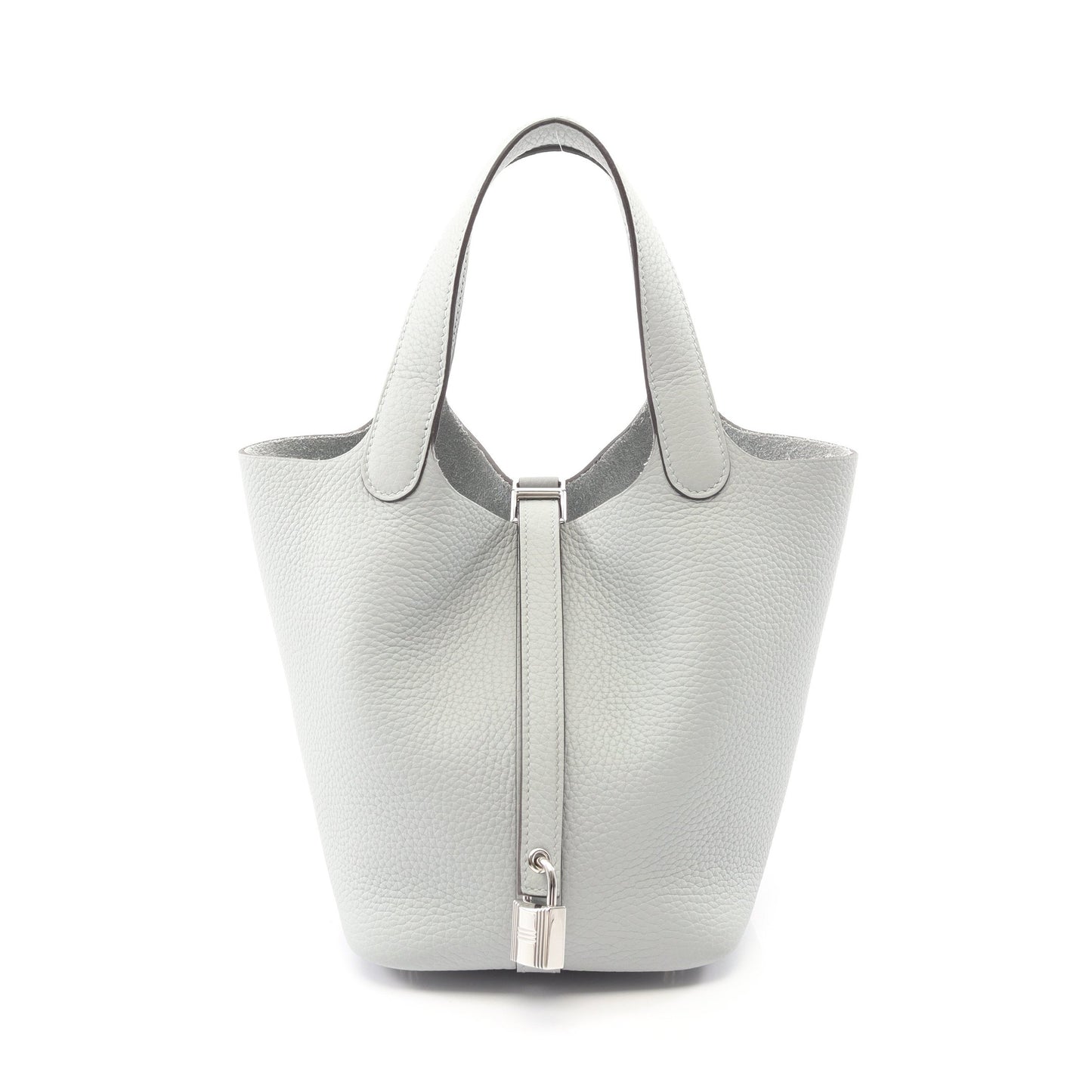 ピコタンロックPM ブルーグラシエ ハンドバッグ トリヨンクレマンス ブルーグレー シルバー金具 K刻印 エルメス バッグ HERMES