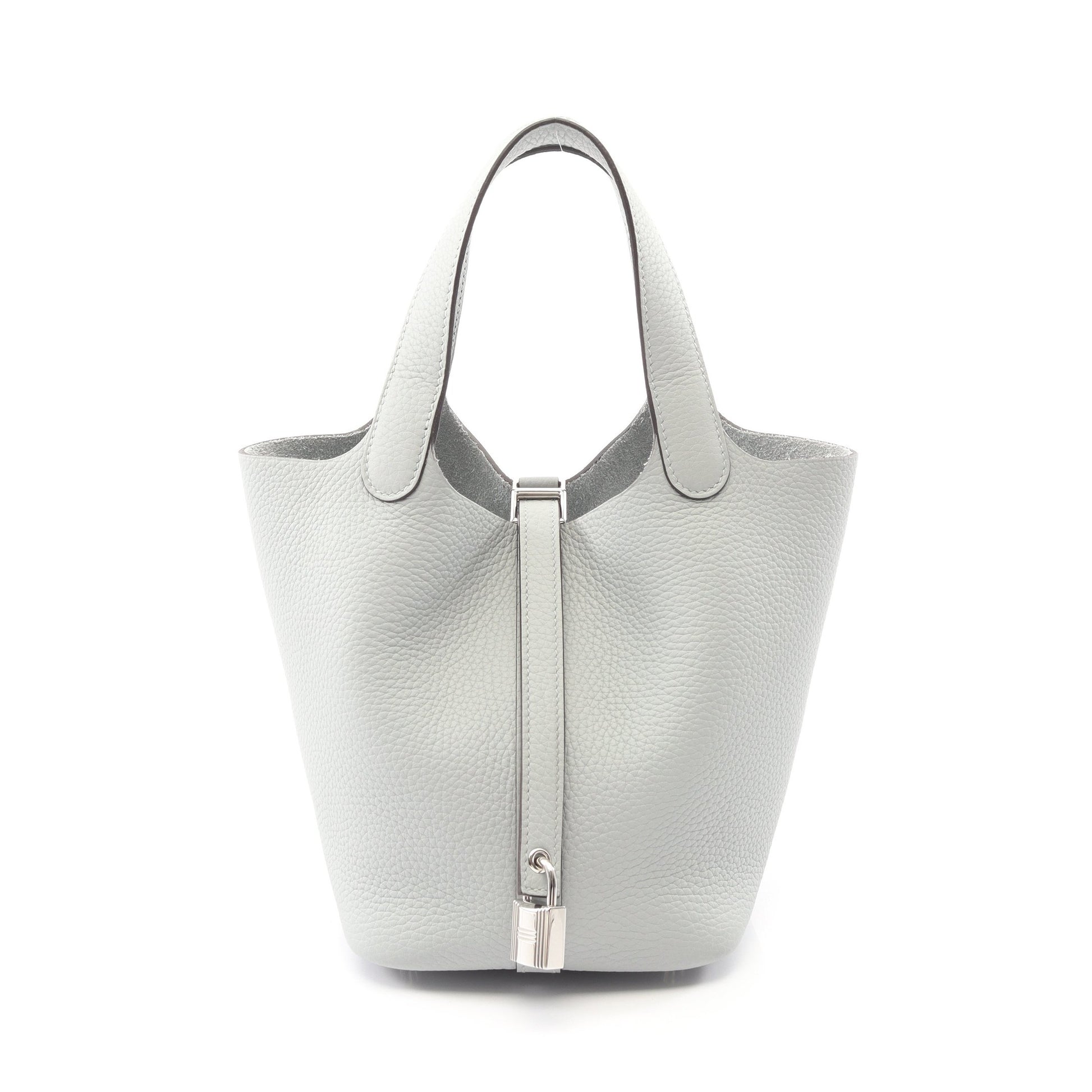ピコタンロックPM ブルーグラシエ ハンドバッグ トリヨンクレマンス ブルーグレー シルバー金具 K刻印 エルメス バッグ HERMES