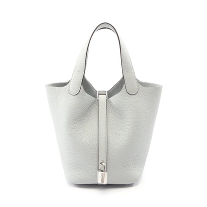 ピコタンロックPM ブルーグラシエ ハンドバッグ トリヨンクレマンス ブルーグレー シルバー金具 K刻印 エルメス バッグ HERMES