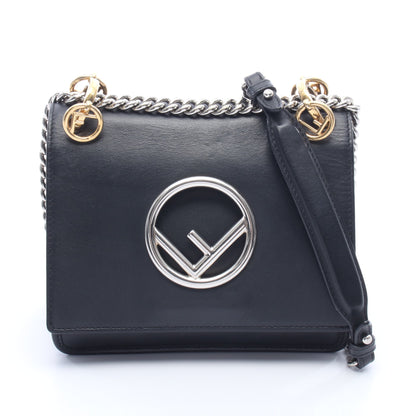 キャナイ エフ チェーンショルダーバッグ レザー ブラック フェンディ バッグ FENDI