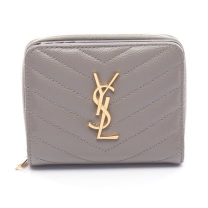 モノグラム 二つ折り財布 レザー グレー サンローランパリ 財布・小物 SAINT LAURENT PARIS