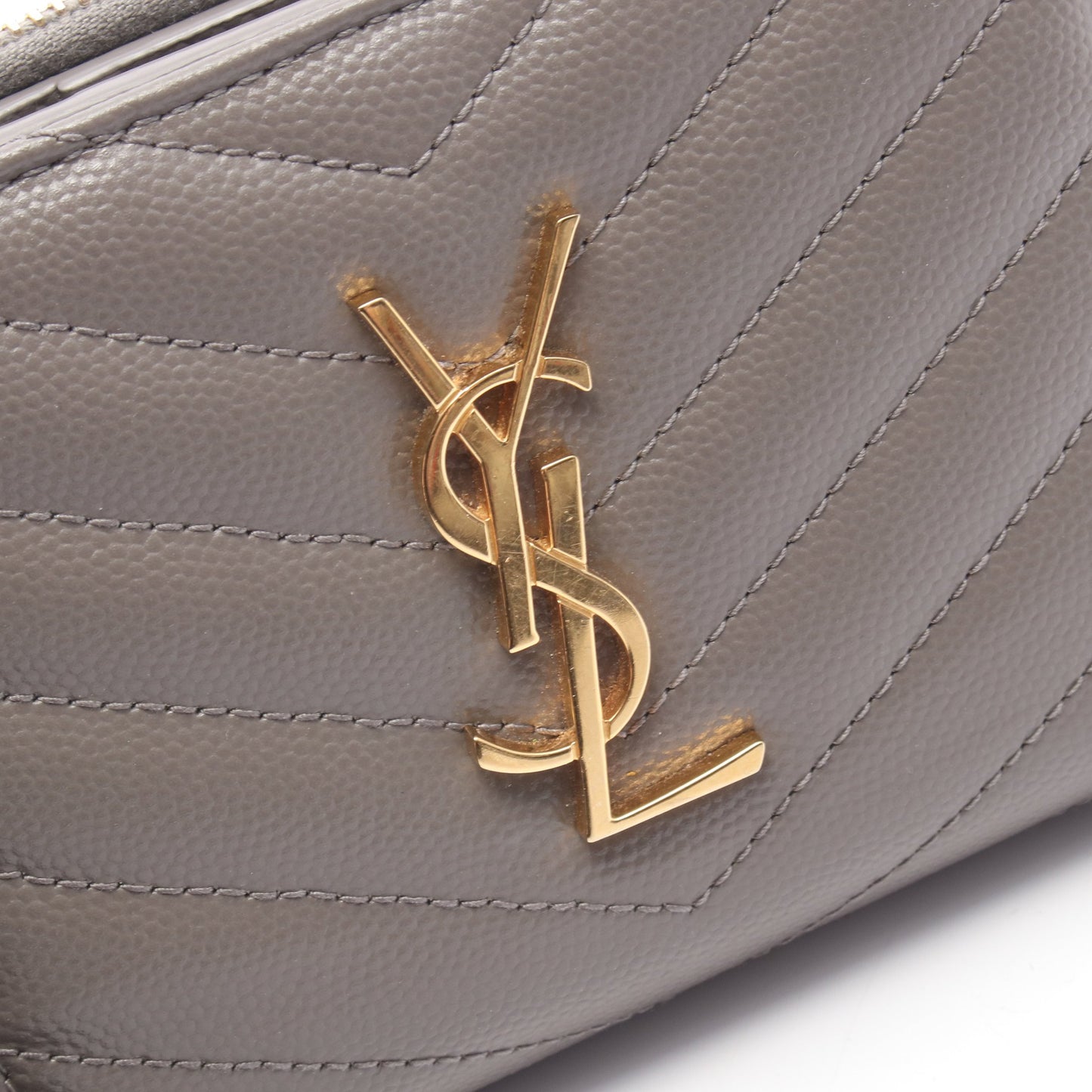 モノグラム 二つ折り財布 レザー グレー サンローランパリ 財布・小物 SAINT LAURENT PARIS