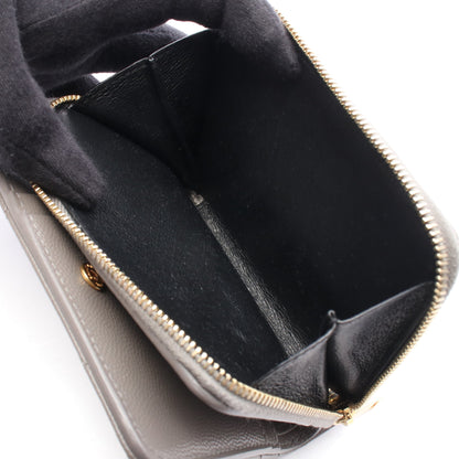 モノグラム 二つ折り財布 レザー グレー サンローランパリ 財布・小物 SAINT LAURENT PARIS