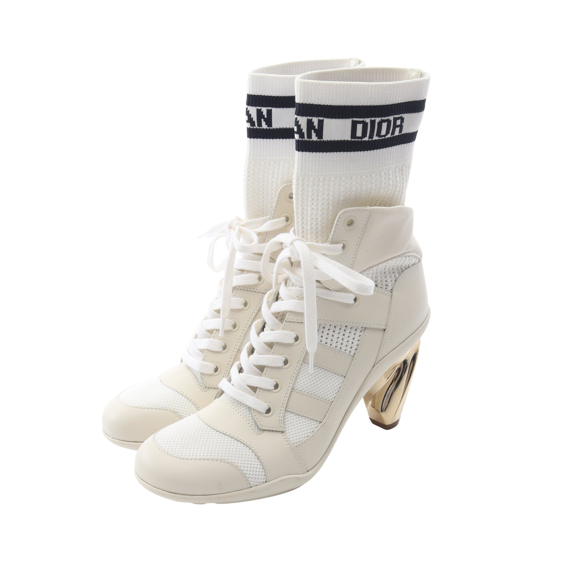 D-ZENITH ソックス ブーツ レザー ファブリック ホワイト ライトベージュ クリスチャンディオール シューズ Christian Dior