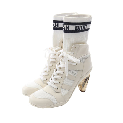 D-ZENITH ソックス ブーツ レザー ファブリック ホワイト ライトベージュ クリスチャンディオール シューズ Christian Dior